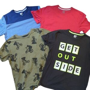 Bundle: 4 T-Shirts, Outdoor, Biking, BMX, Spotted Zebra Set, XL 14/ 16, cotton